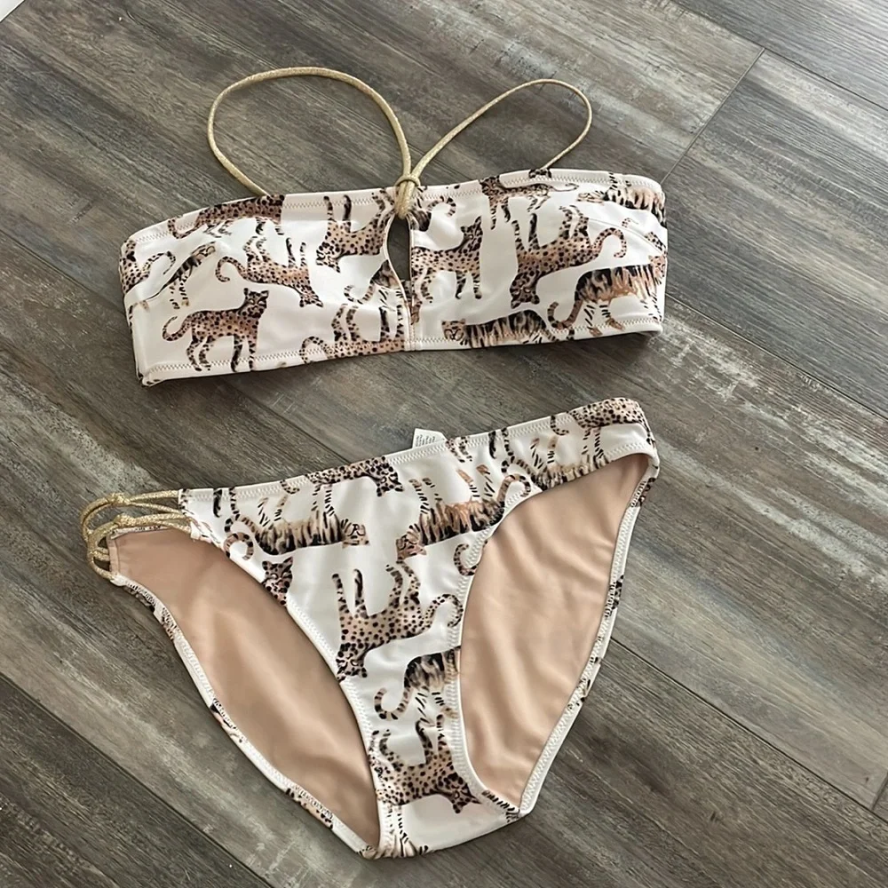 Aerie Wild Cat Keyhole Bikini Medium